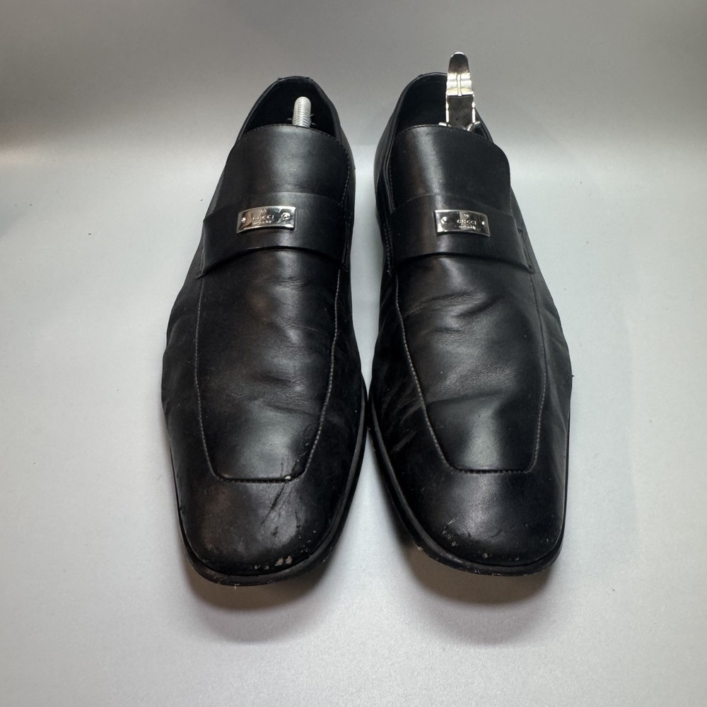 GUCCI Men's‎ Black Florence Leather dress shoes loafers Italy Size 11 -US - Picture 2 of 12